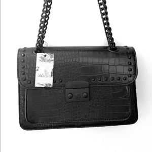 BADGLEY MISCHKA Croco Crossbody Black